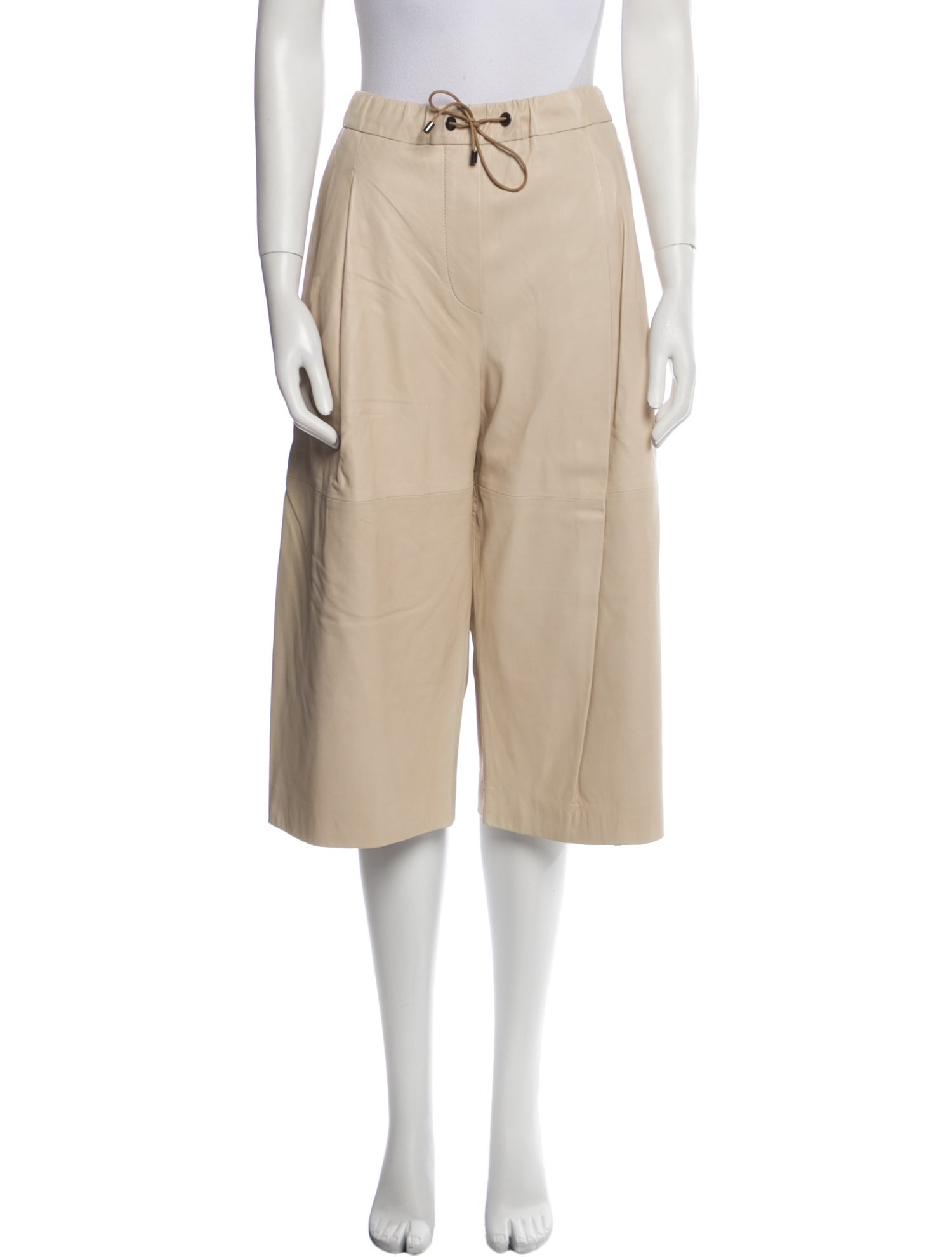 Brunello Cucinelli Leather Wide Leg Pants