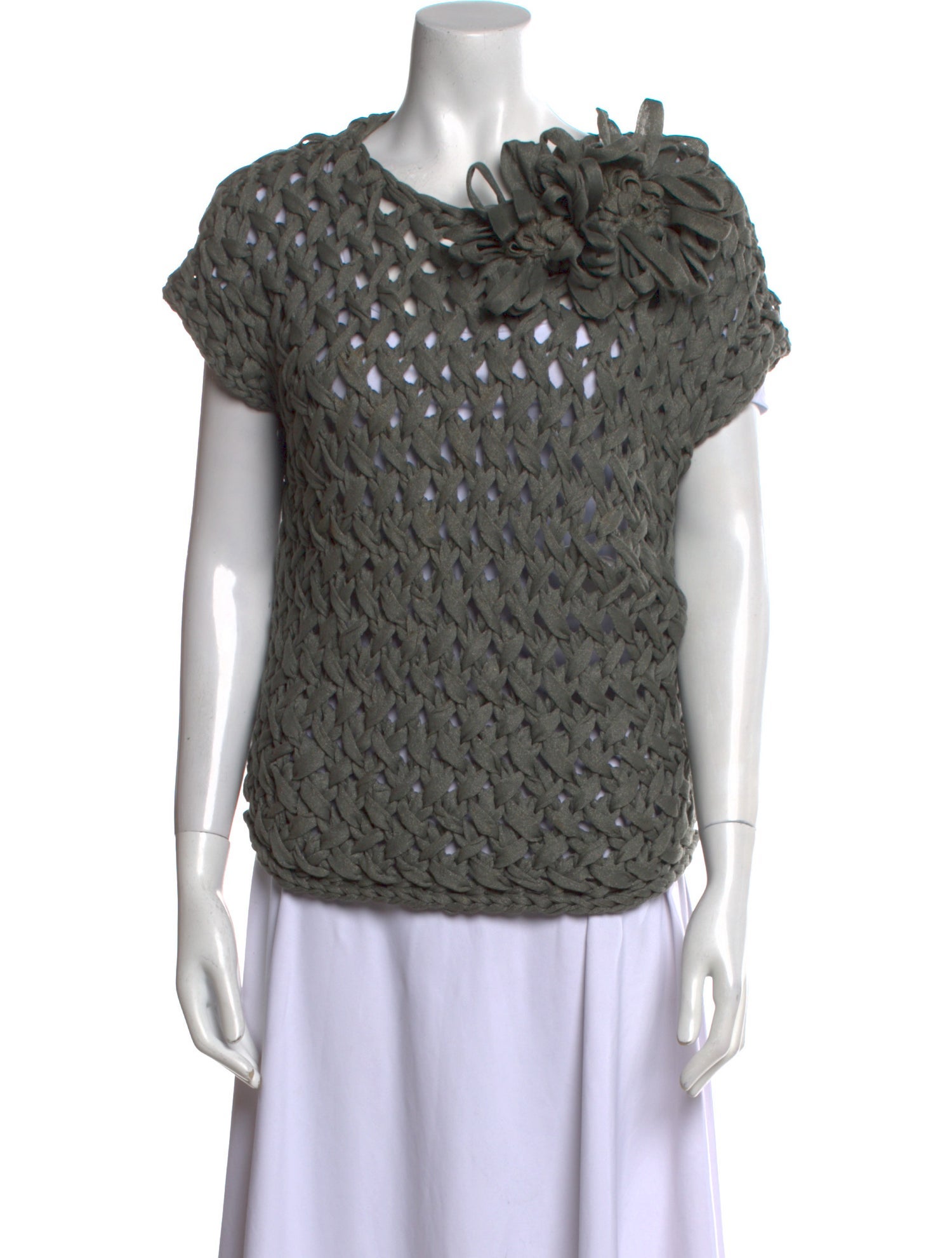 Brunello Cucinelli Cowl Neck Short Sleeve Top