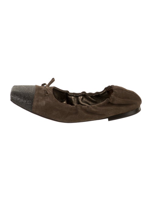 Brunello Cucinelli Monili Suede Ballet Flats