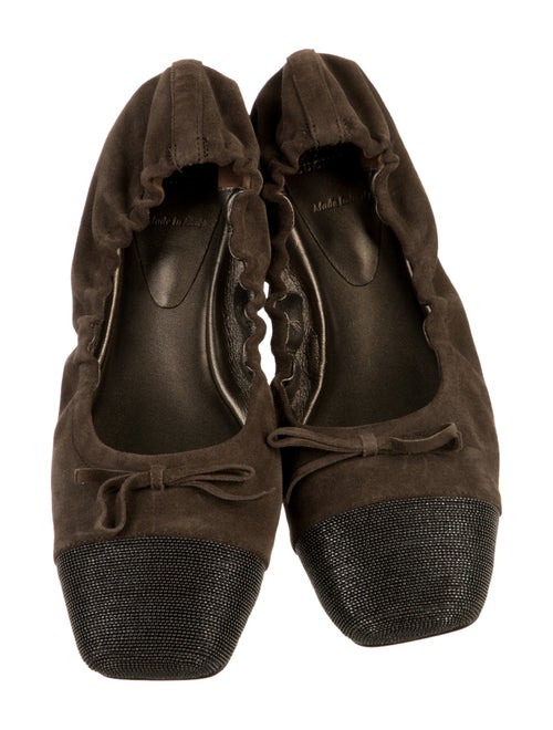 Brunello Cucinelli Monili Suede Ballet Flats