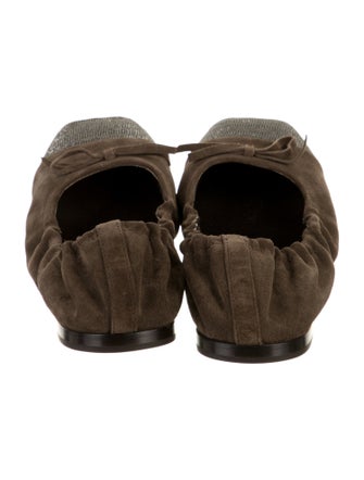 Brunello Cucinelli Monili Suede Ballet Flats