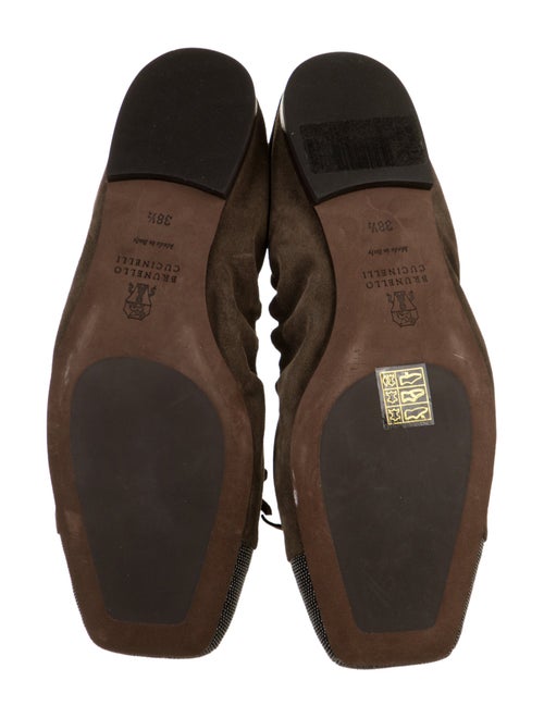 Brunello Cucinelli Monili Suede Ballet Flats
