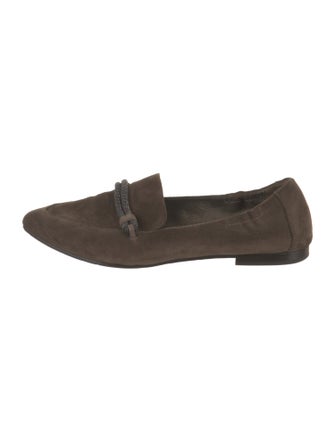 Brunello Cucinelli Suede Beaded Accents Loafers