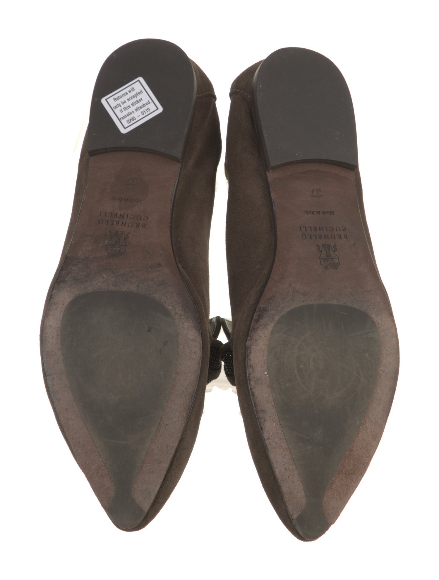 Brunello Cucinelli Suede Beaded Accents Loafers