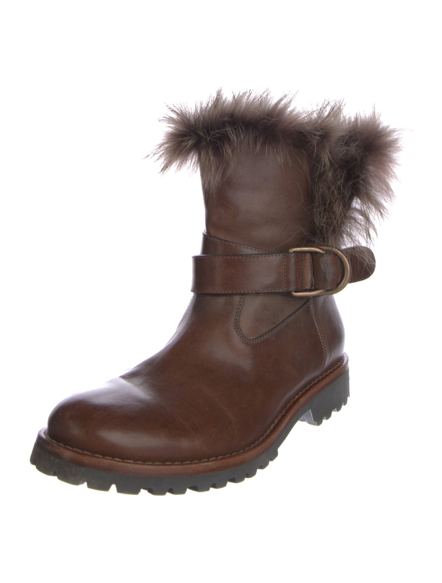 Brunello Cucinelli Leather Moto Boots