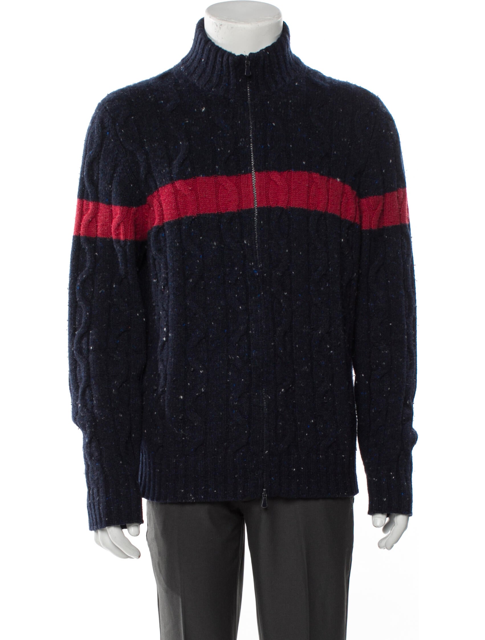 Brunello Cucinelli Virgin Wool Colorblock Pattern Coat