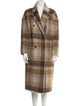 Brunello Cucinelli Alpaca Plaid Print Peacoat