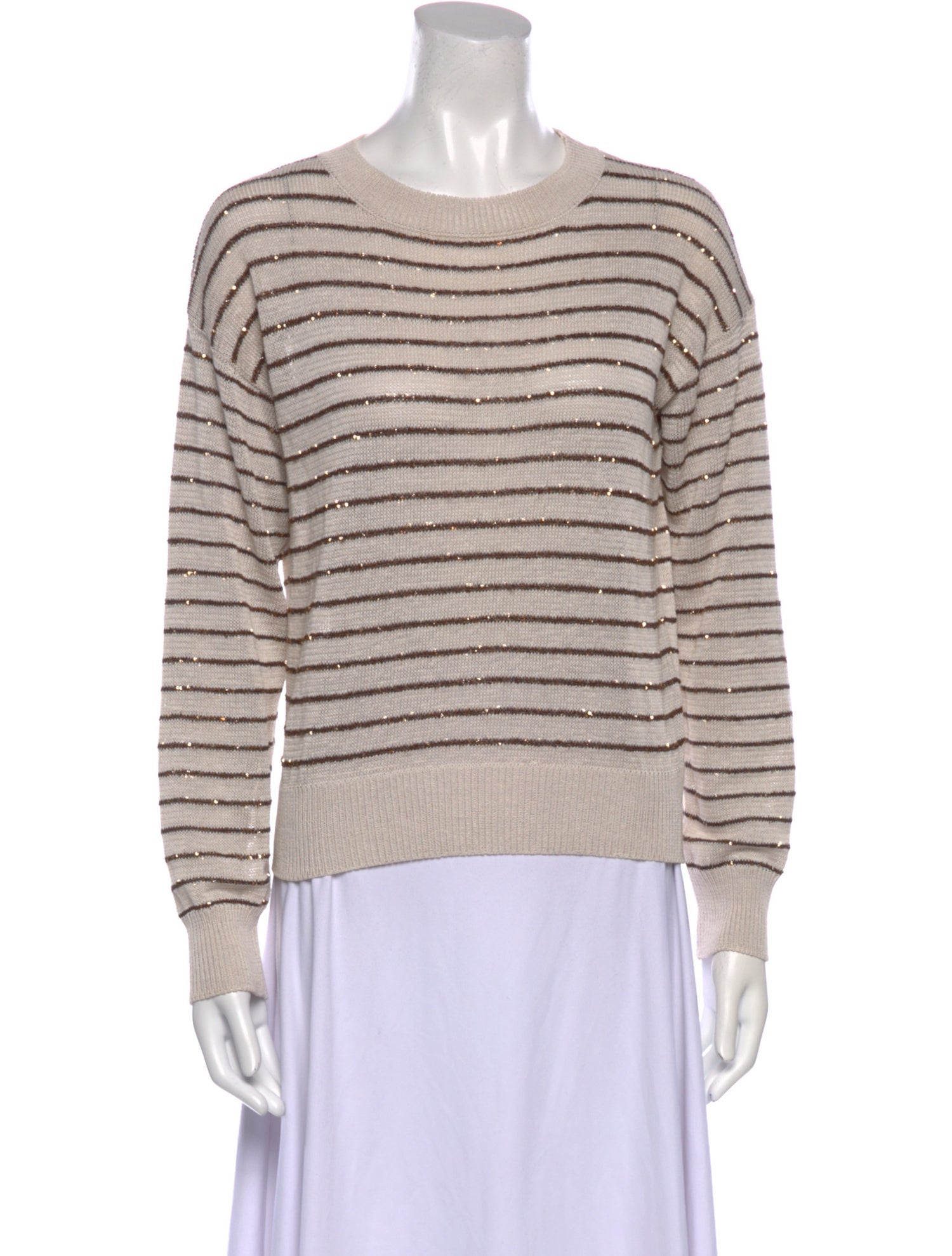 Brunello Cucinelli Striped Scoop Neck Sweater