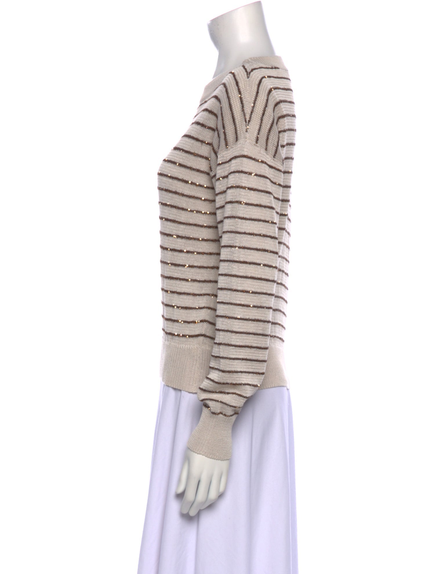 Brunello Cucinelli Striped Scoop Neck Sweater