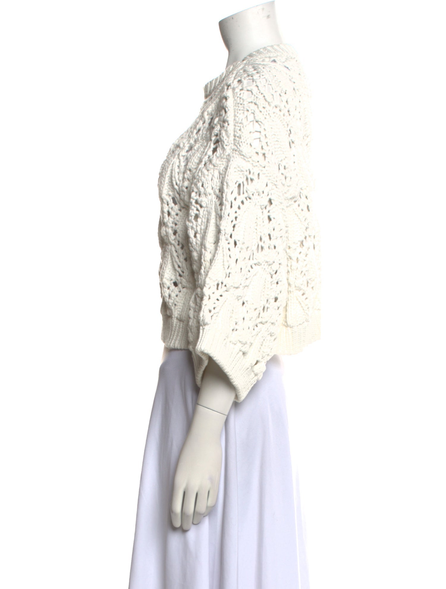 Brunello Cucinelli Lace Pattern Crew Neck Sweater