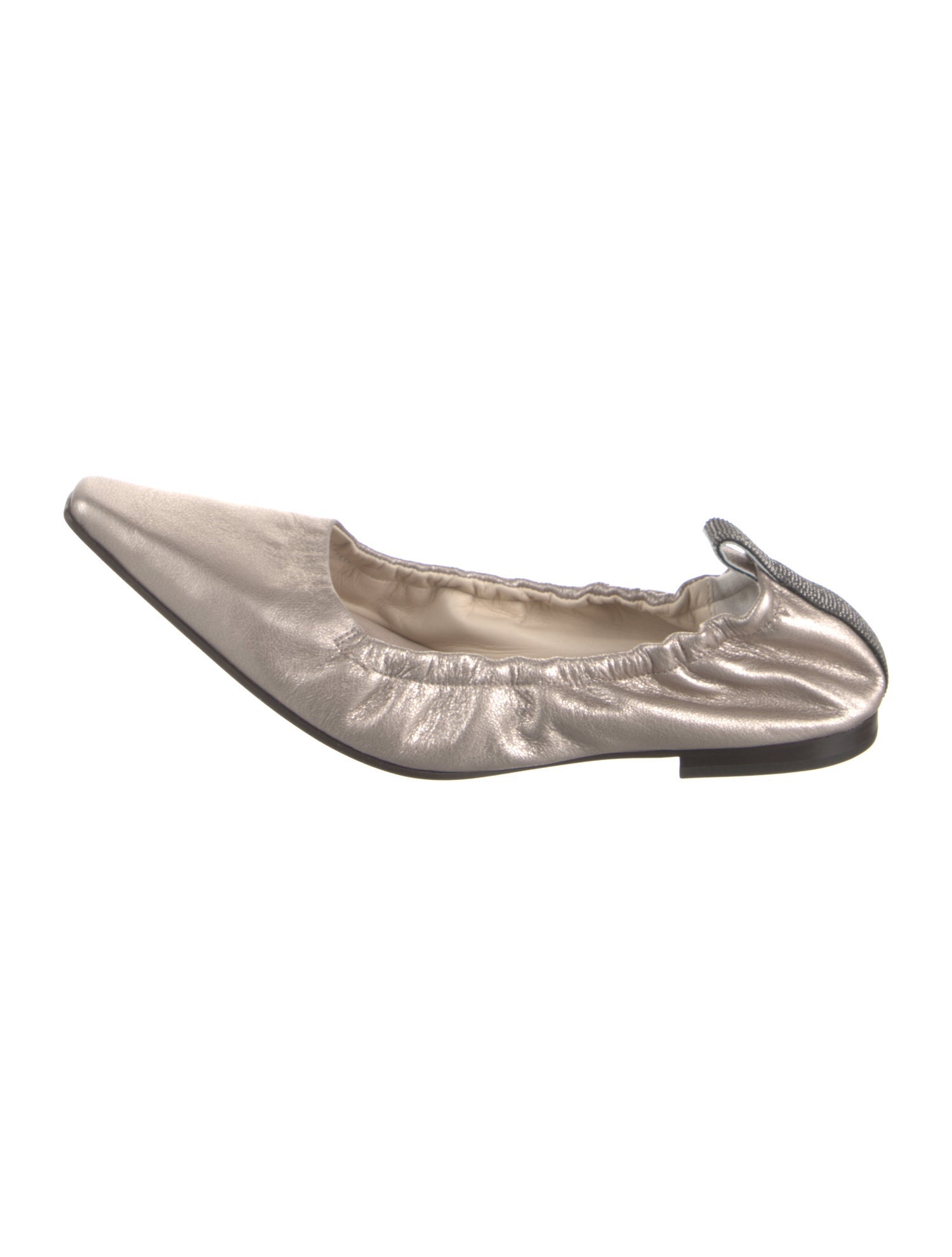 Brunello Cucinelli Monili Leather Ballet Flats