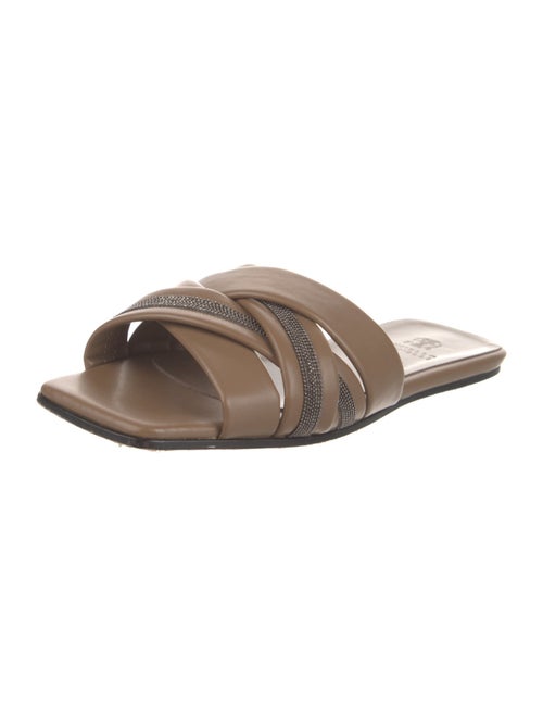 Brunello Cucinelli Monili Leather Slides