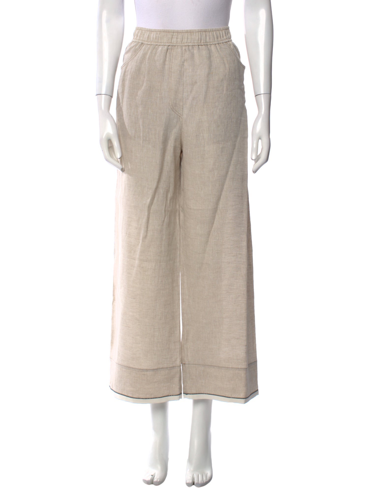 Brunello Cucinelli Linen Wide Leg Pants