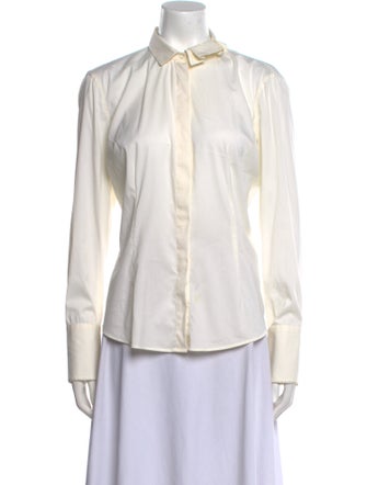 Brunello Cucinelli Long Sleeve Button-Up Top