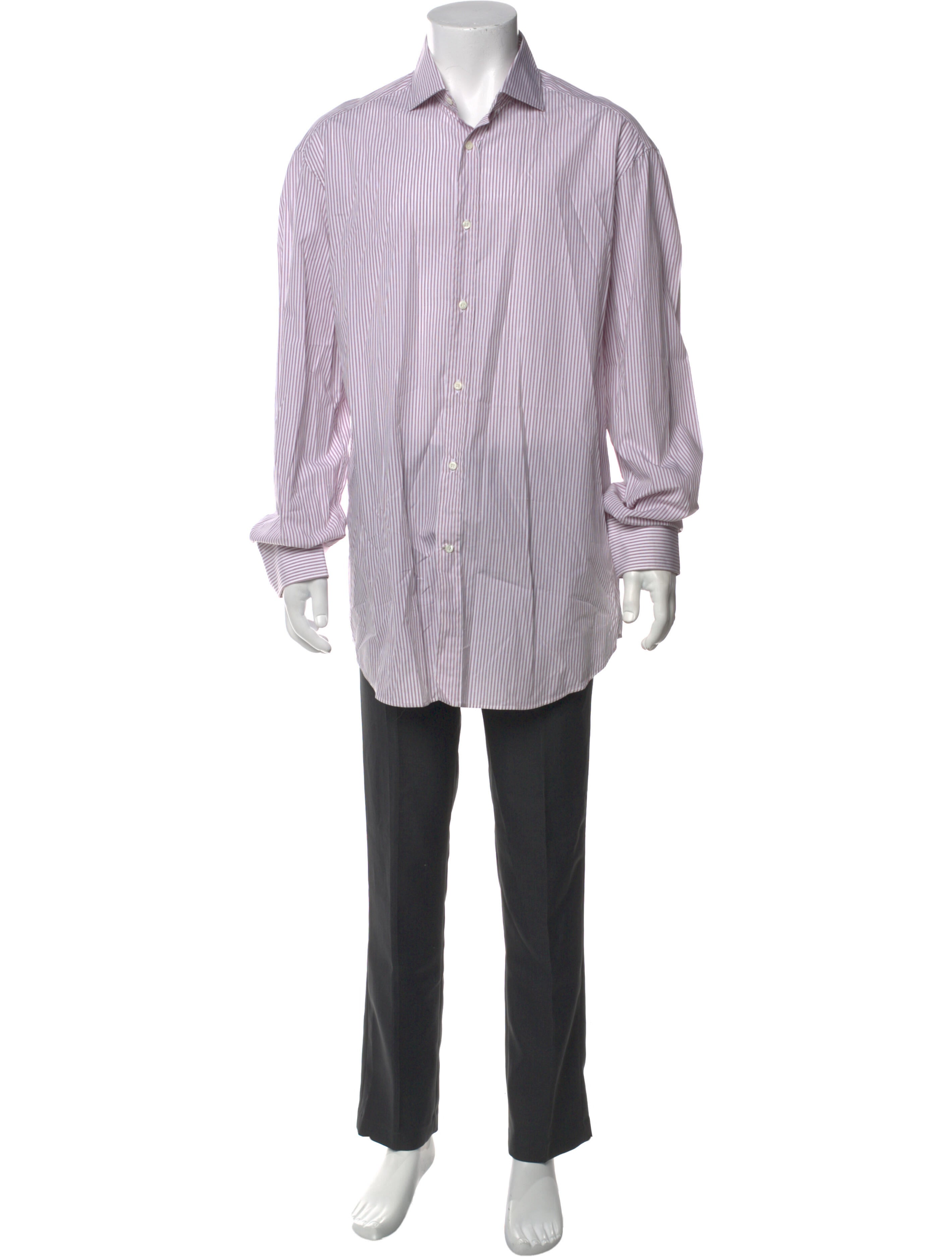 Brunello Cucinelli Striped Long Sleeve Dress Shirt