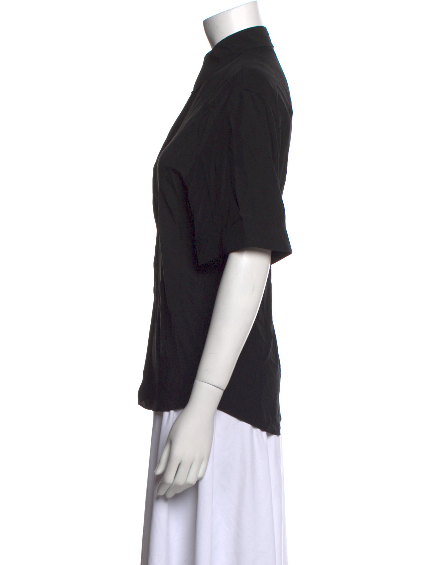 Brunello Cucinelli Silk Short Sleeve Button-Up Top w/ Tags