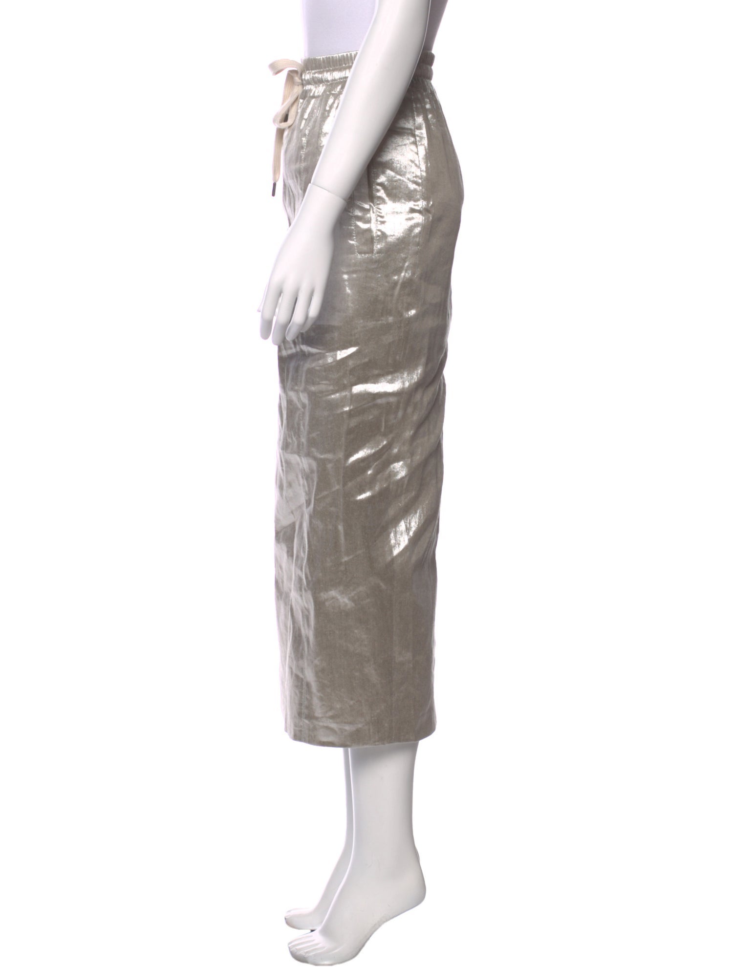 Brunello Cucinelli Linen Midi Length Skirt