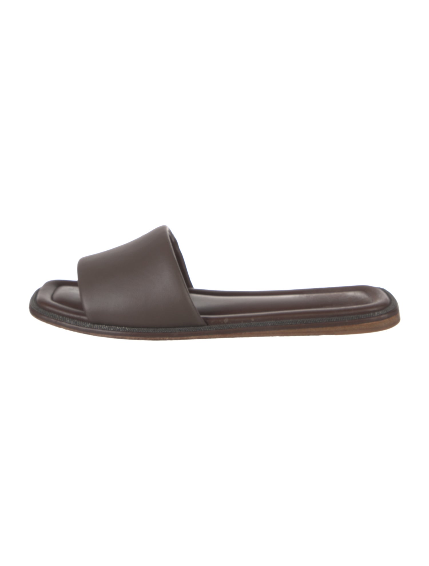 Brunello Cucinelli Monili Leather Slides