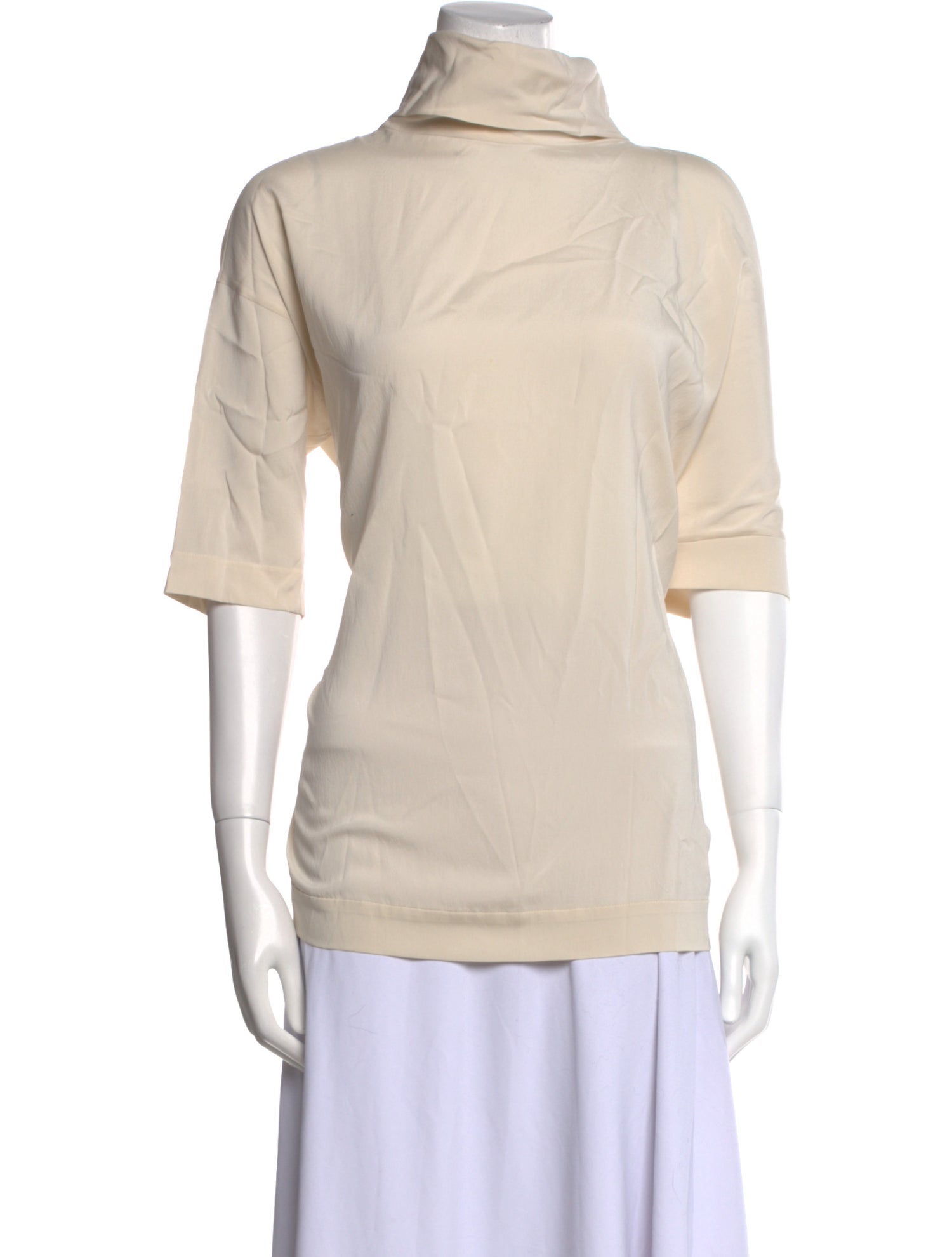 Brunello Cucinelli Silk Mock Neck Top