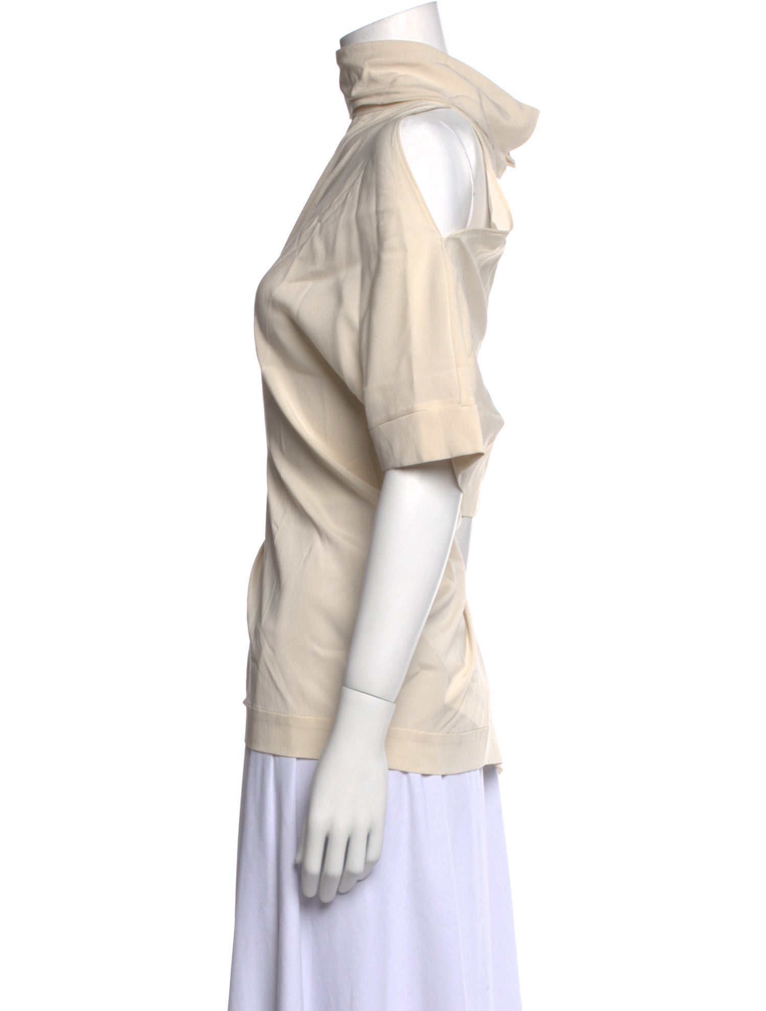 Brunello Cucinelli Silk Mock Neck Top