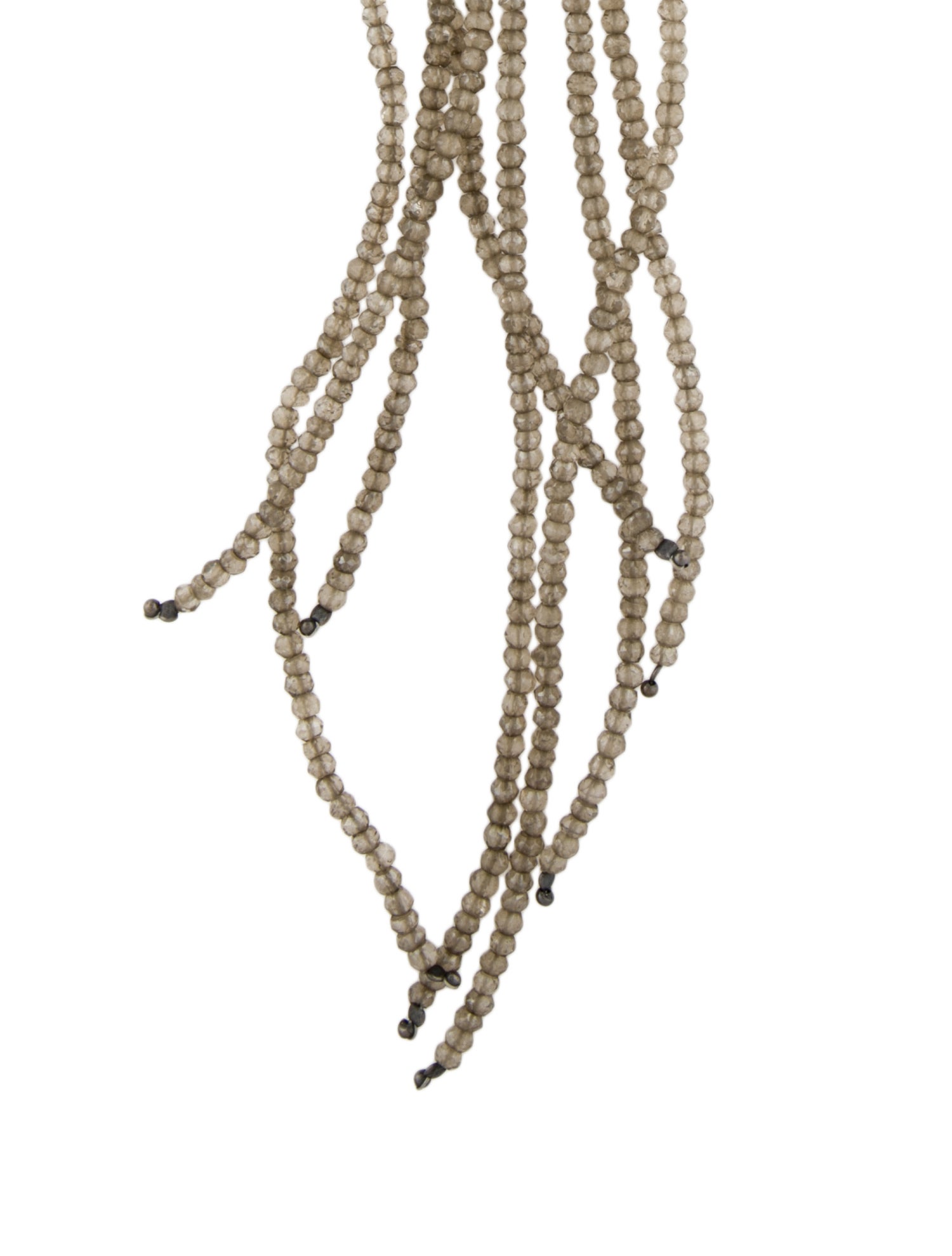 Brunello Cucinelli Stone & Leather Beaded Lavalier Necklace