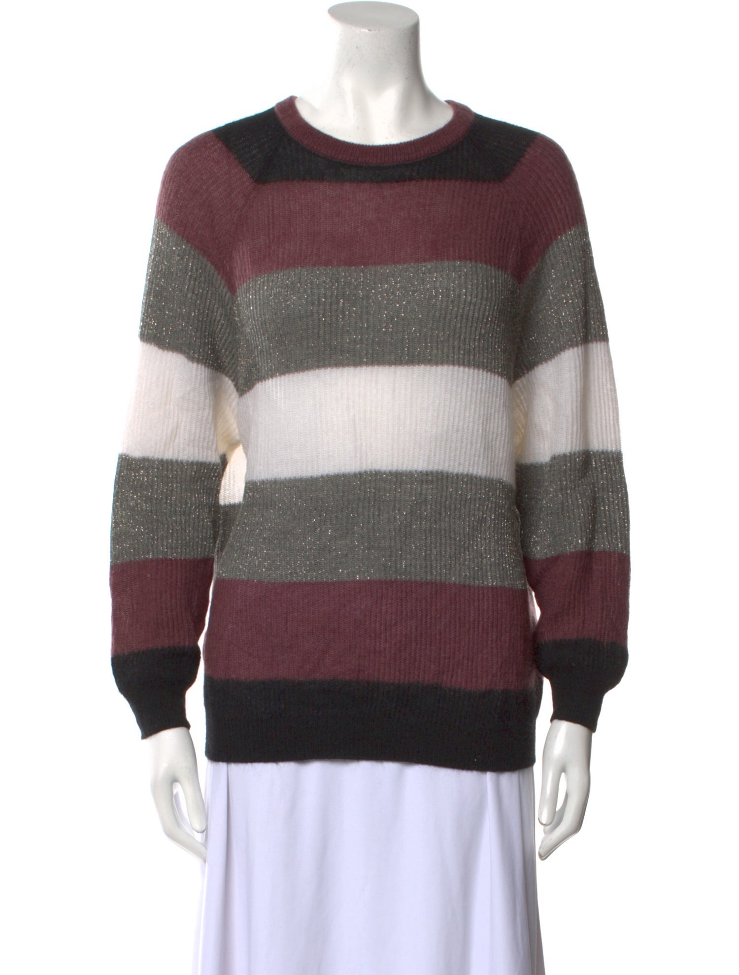 Brunello Cucinelli Striped Crew Neck Sweater