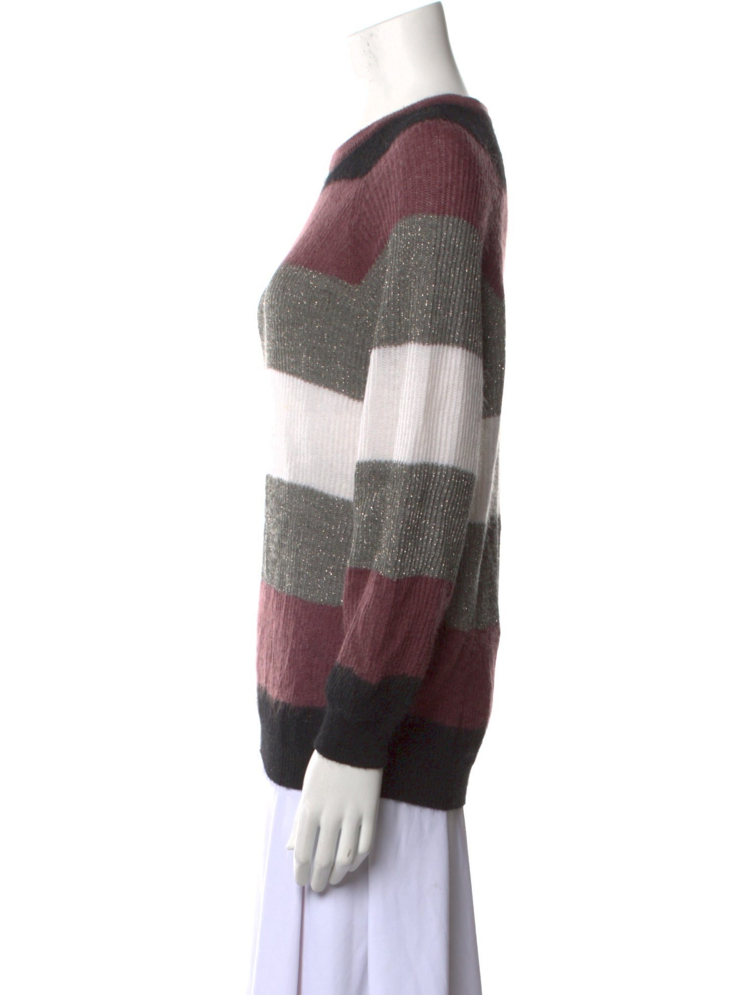 Brunello Cucinelli Striped Crew Neck Sweater