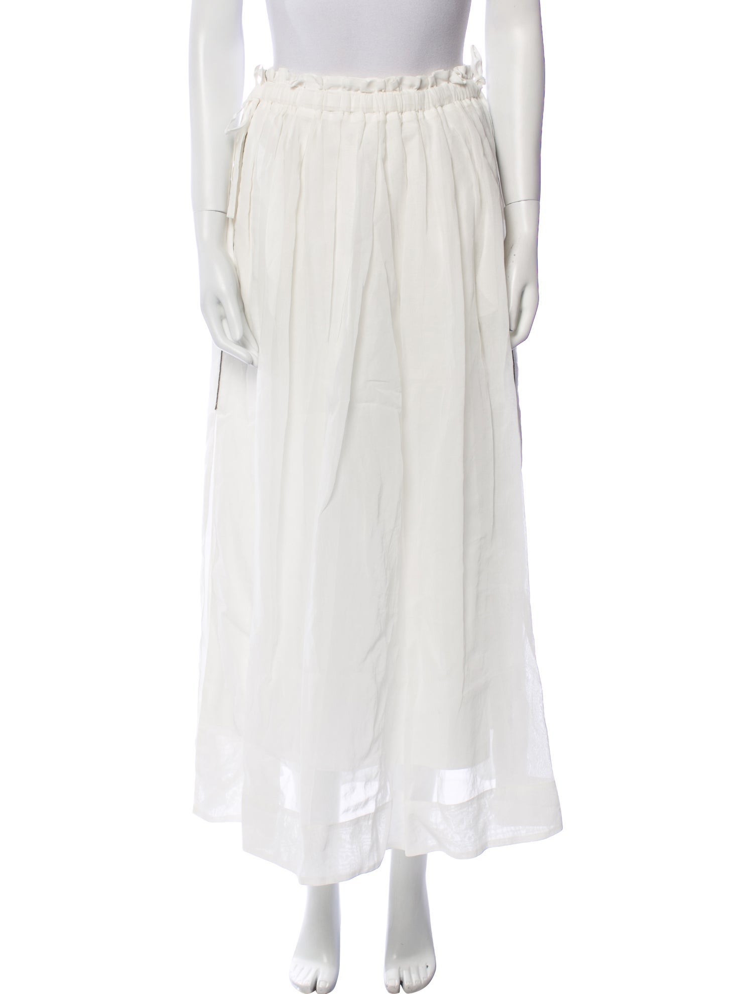 Brunello Cucinelli Ruffle Embellishment Midi Length Skirt