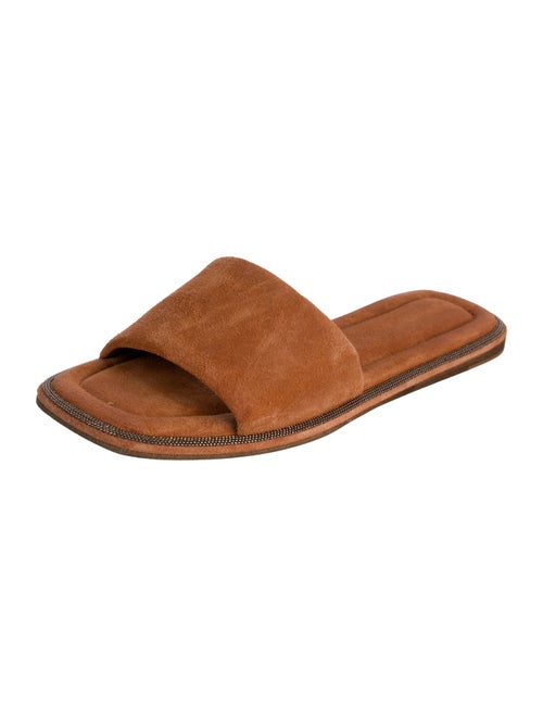 Brunello Cucinelli Monili Suede Slides