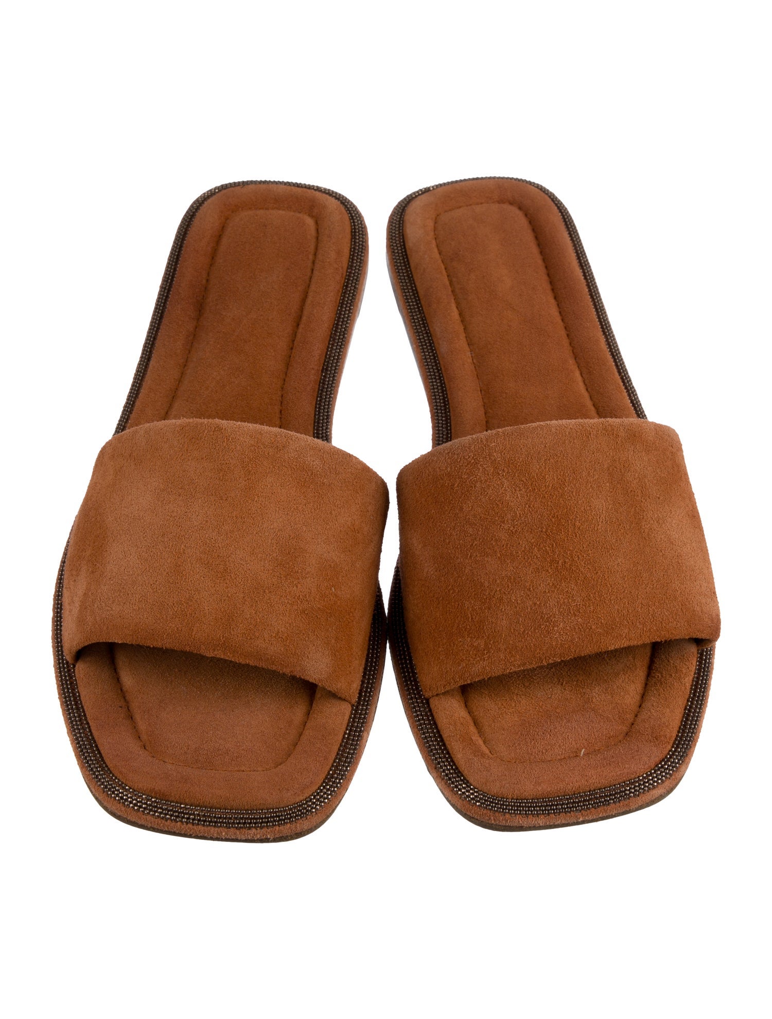 Brunello Cucinelli Monili Suede Slides
