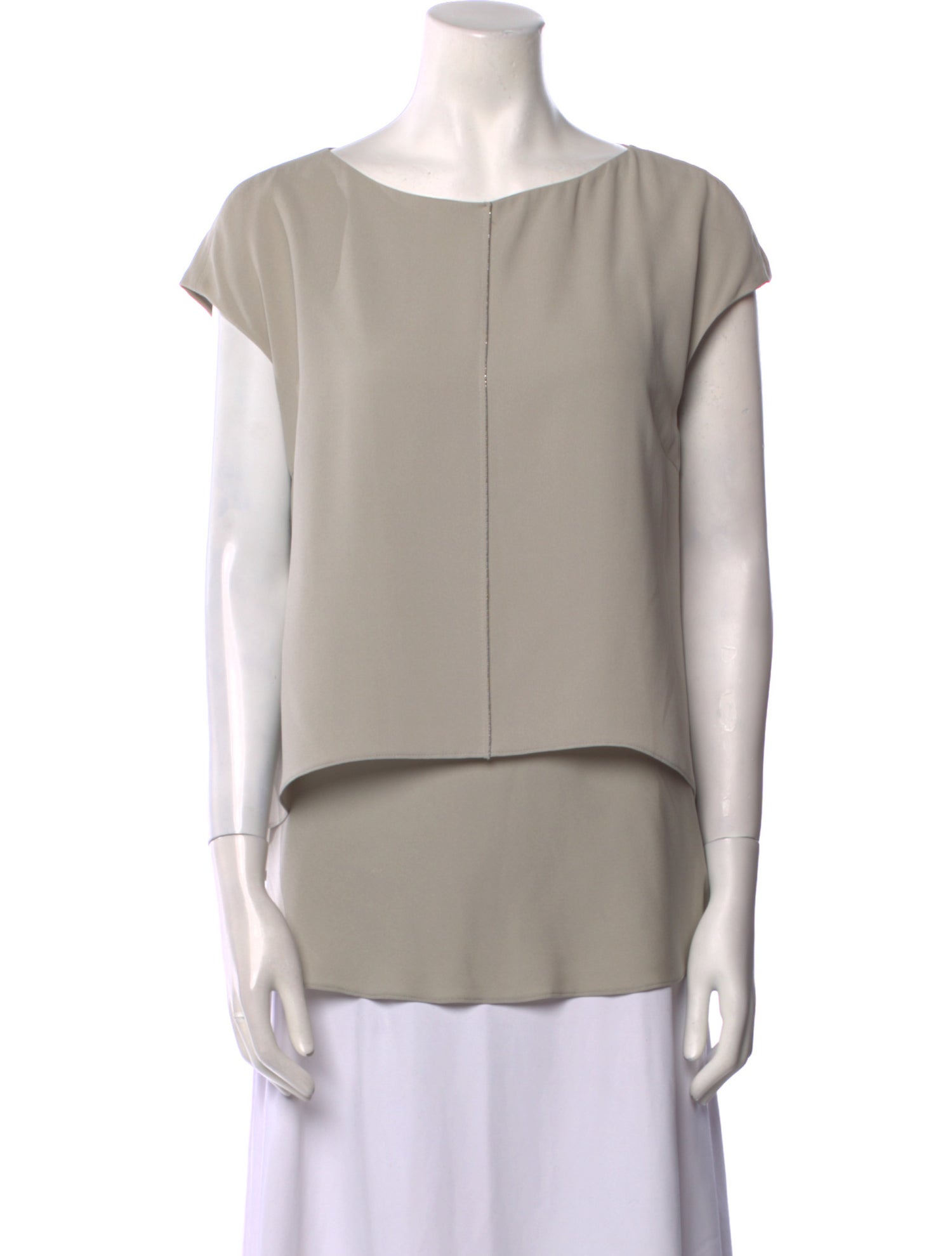 Brunello Cucinelli Silk Bateau Neckline Blouse