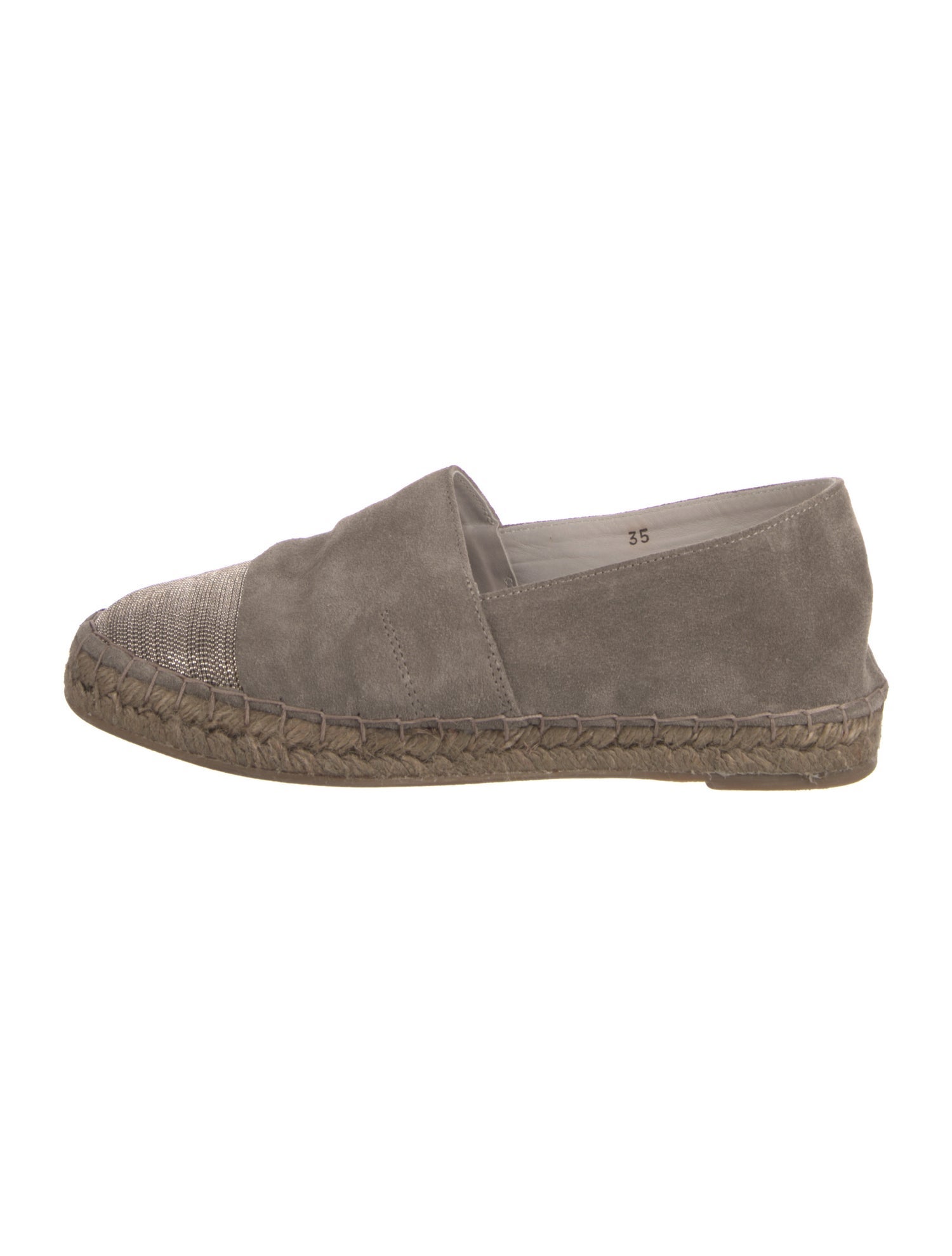 Brunello Cucinelli Suede Beaded Accents Espadrilles
