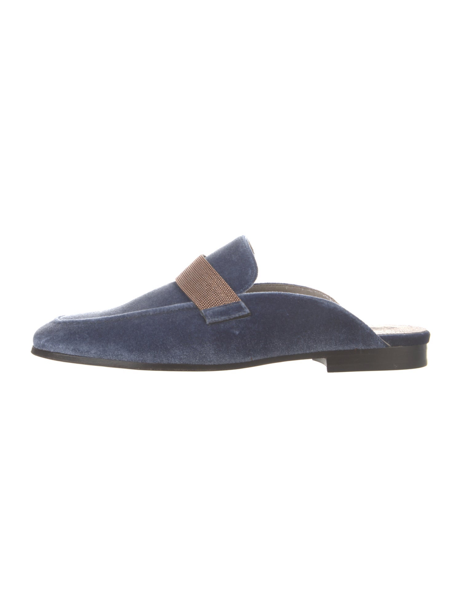 Brunello Cucinelli Monili Velvet Mules