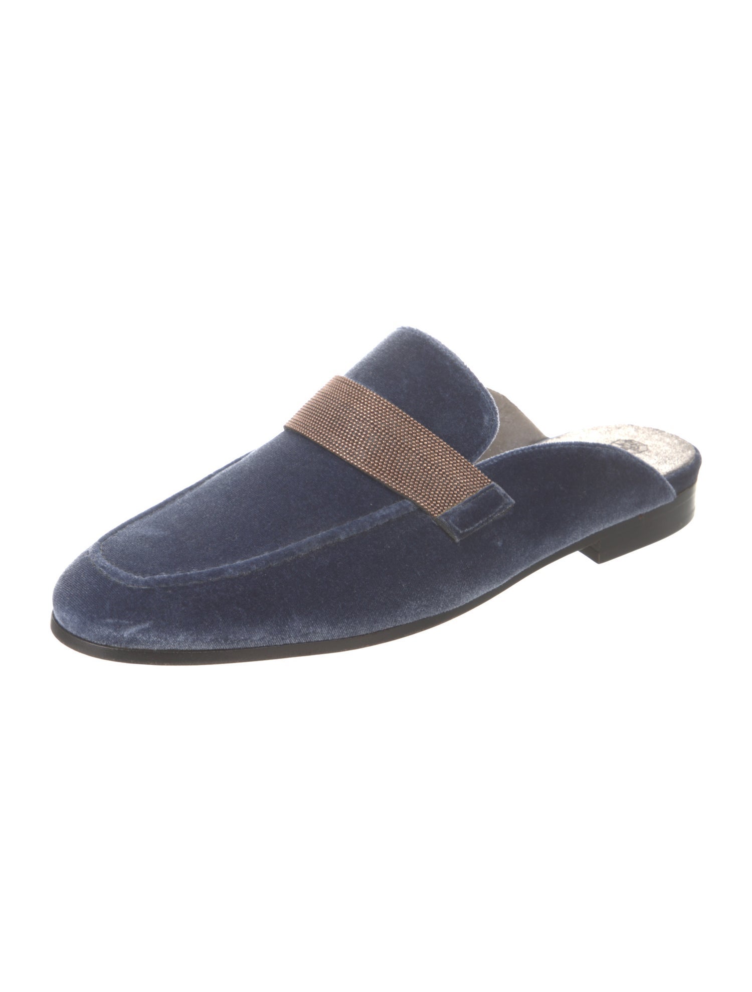 Brunello Cucinelli Monili Velvet Mules