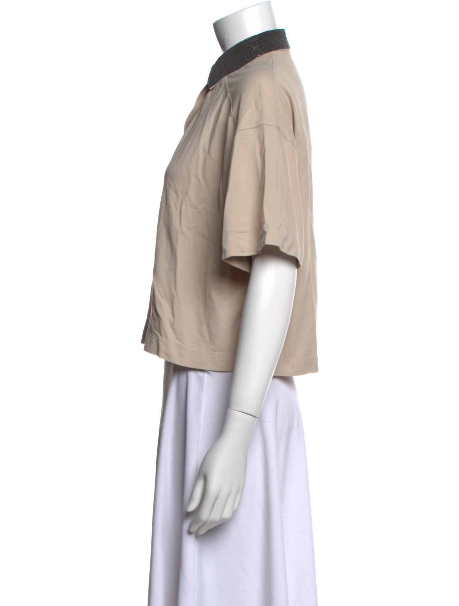 Brunello Cucinelli Short Sleeve Crop Top
