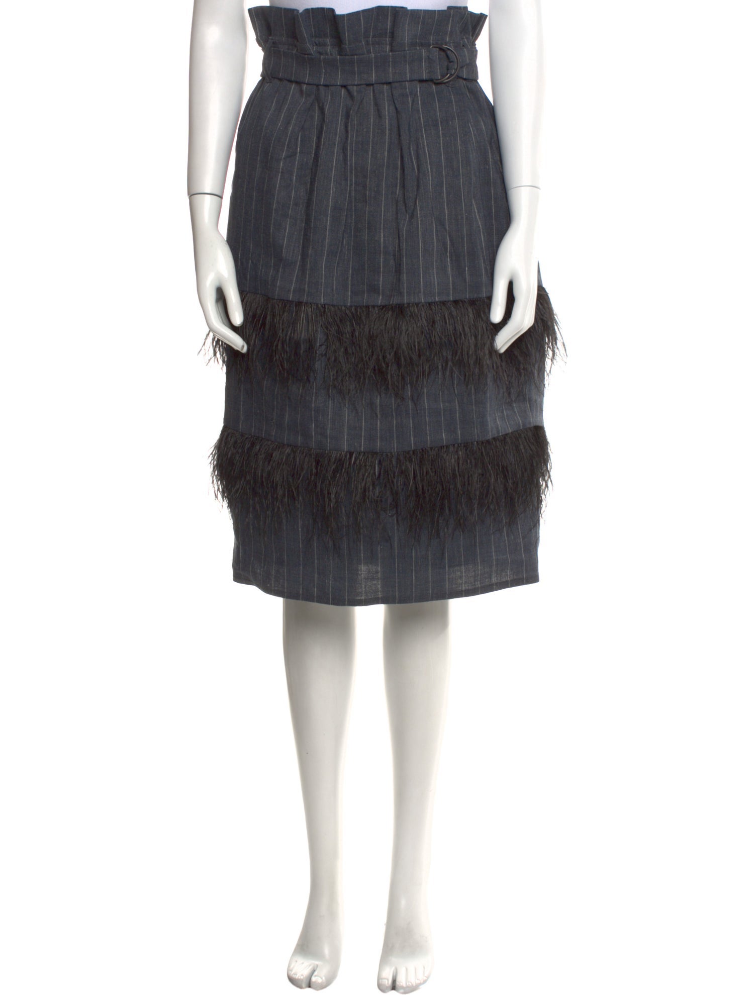 Brunello Cucinelli Striped Knee-Length Skirt