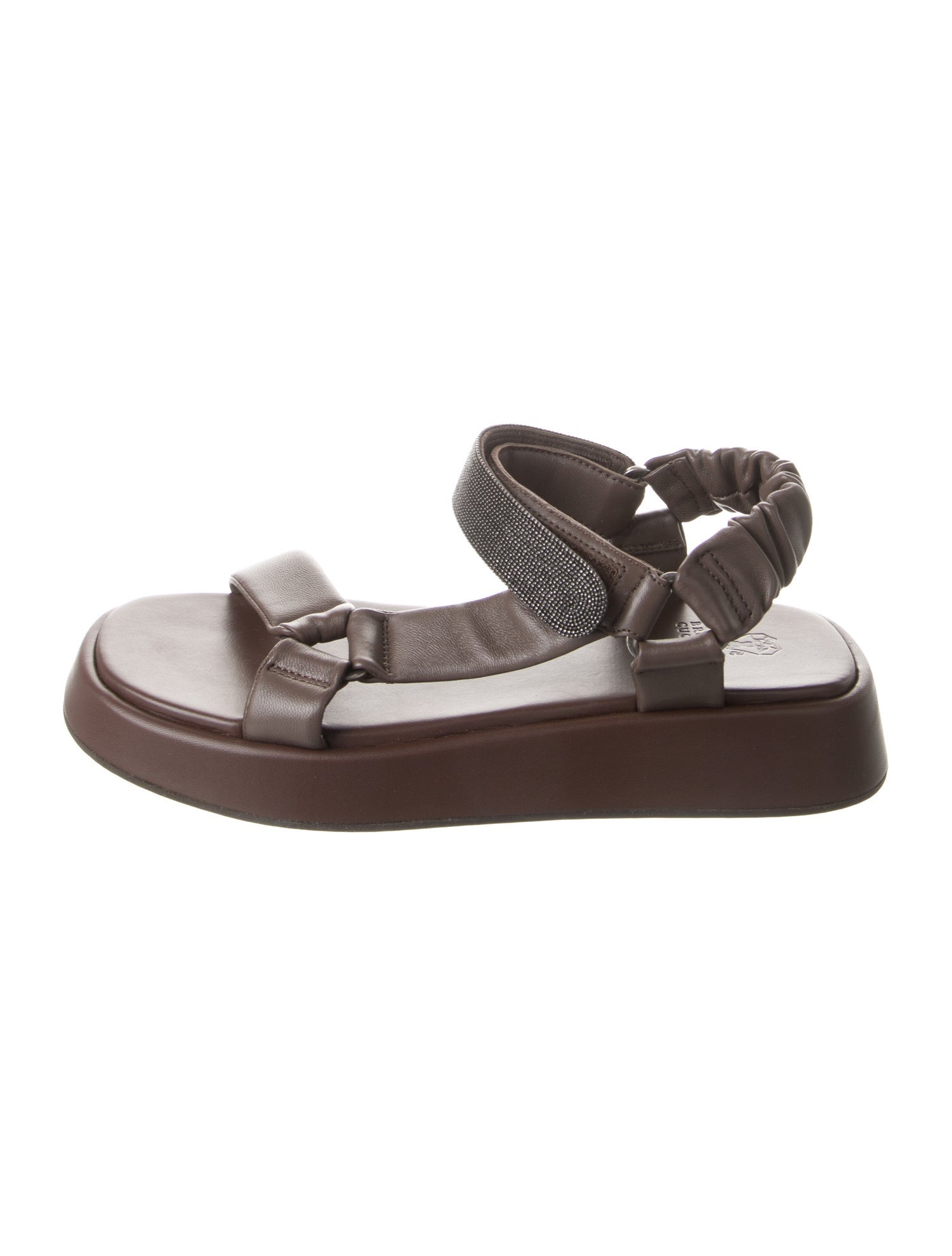 Brunello Cucinelli Monili Leather Sandals