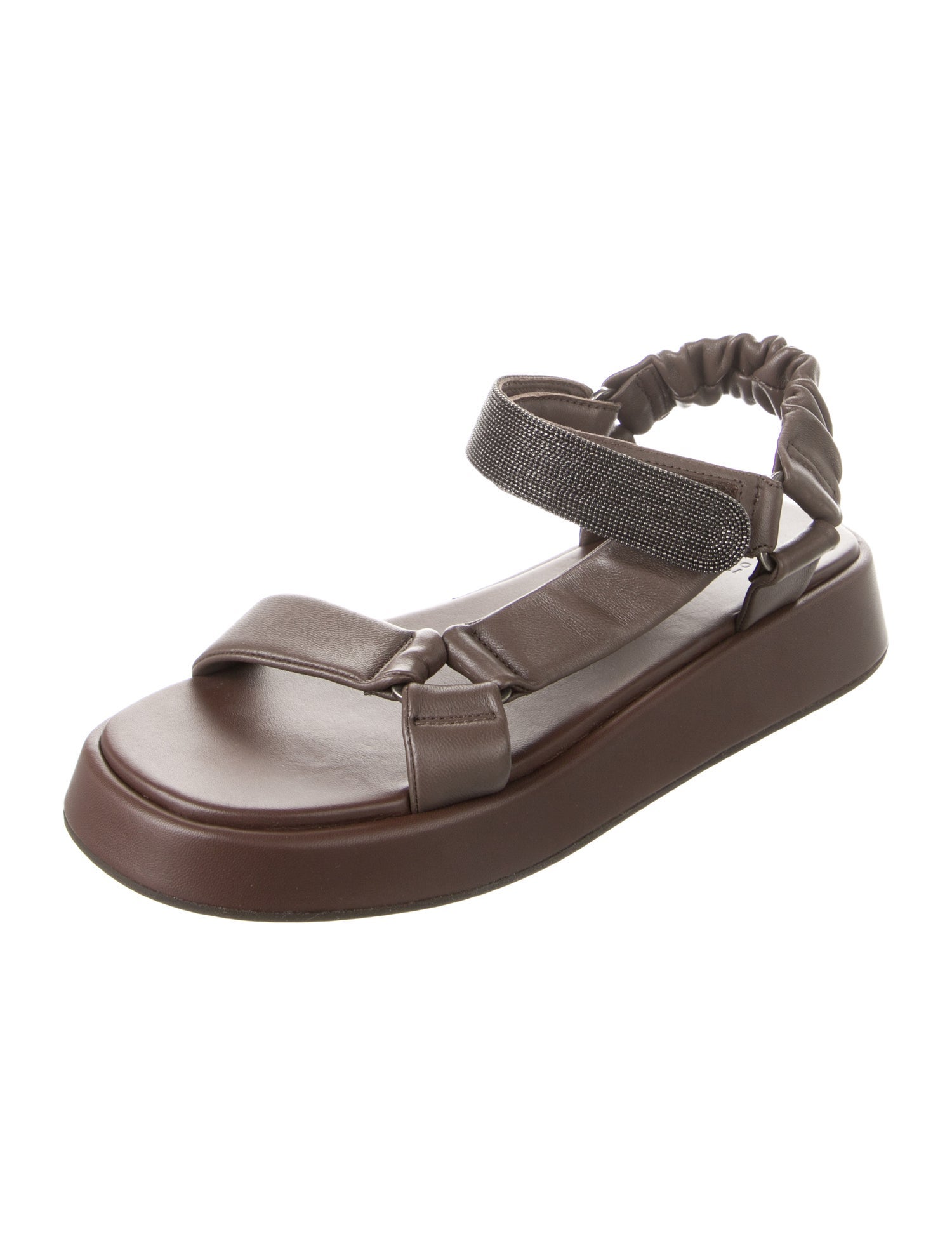Brunello Cucinelli Monili Leather Sandals