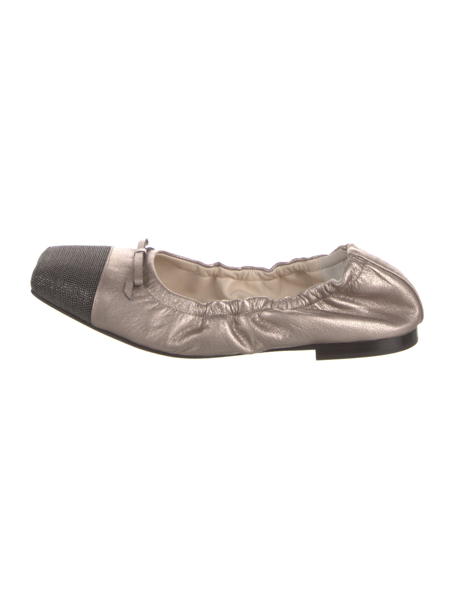 Brunello Cucinelli Monili Leather Ballet Flats
