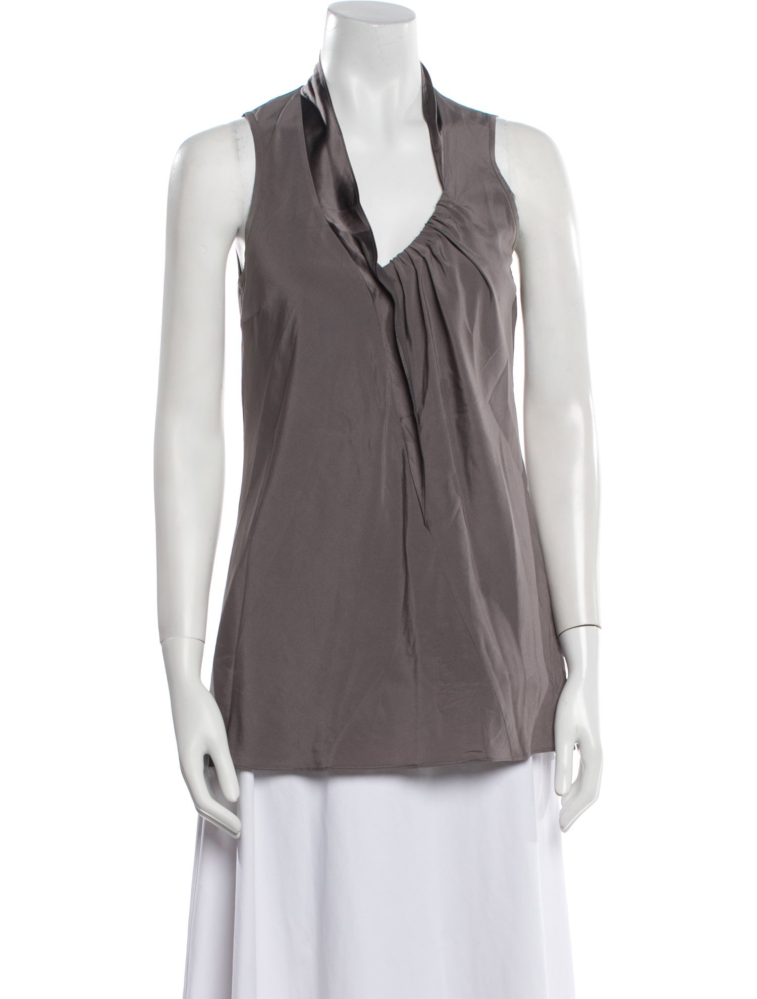 Brunello Cucinelli Silk V-Neck Top