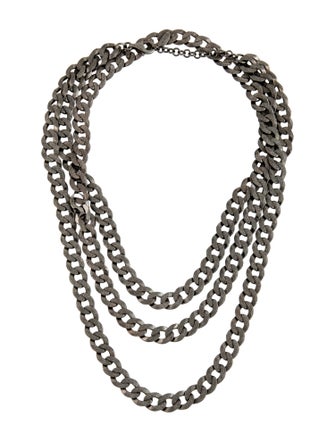 Brunello Cucinelli Double Curb Chain Choker Necklace