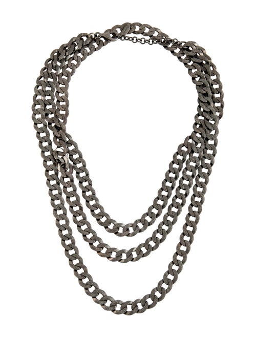 Brunello Cucinelli Double Curb Chain Choker Necklace