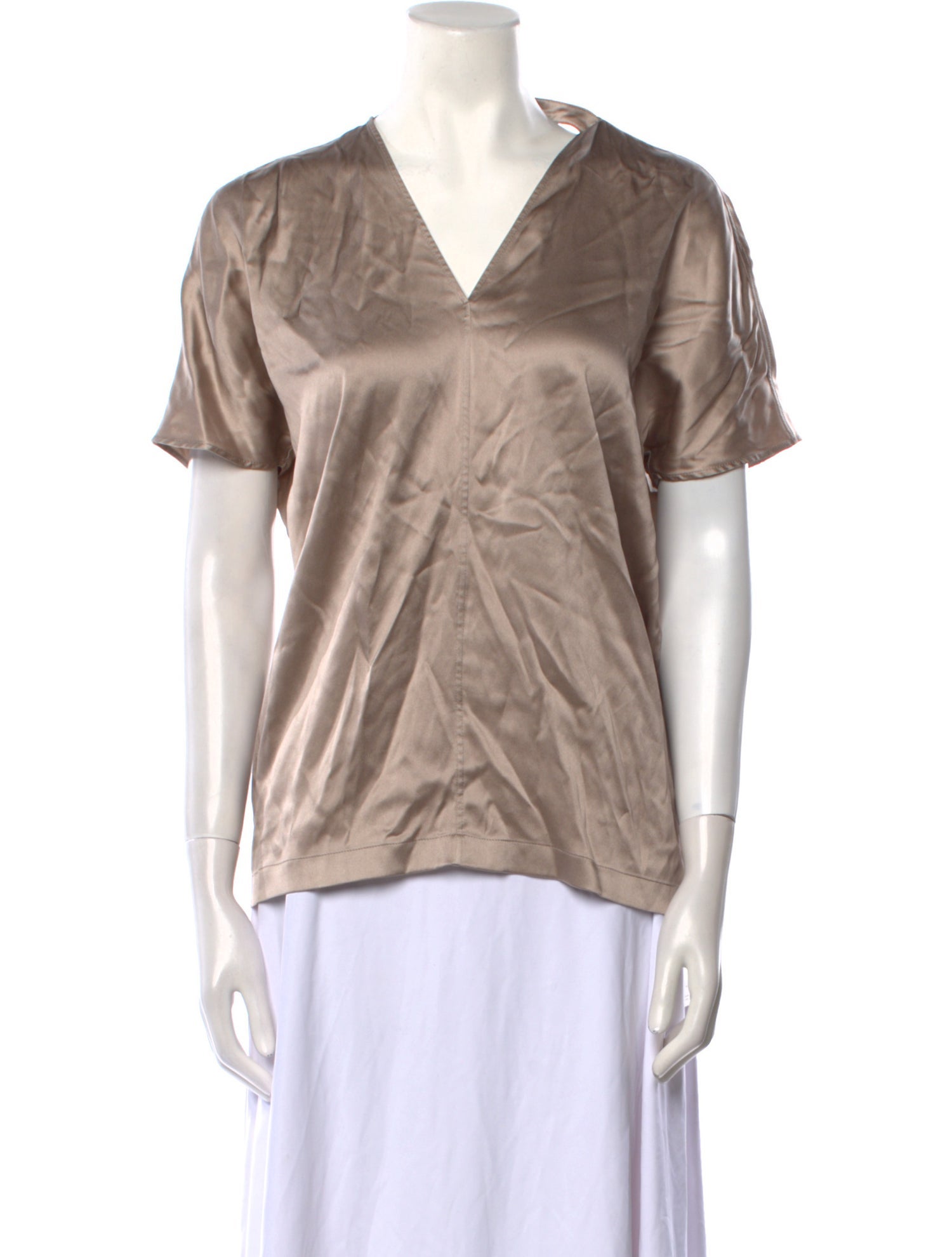 Brunello Cucinelli Silk V-Neck Blouse