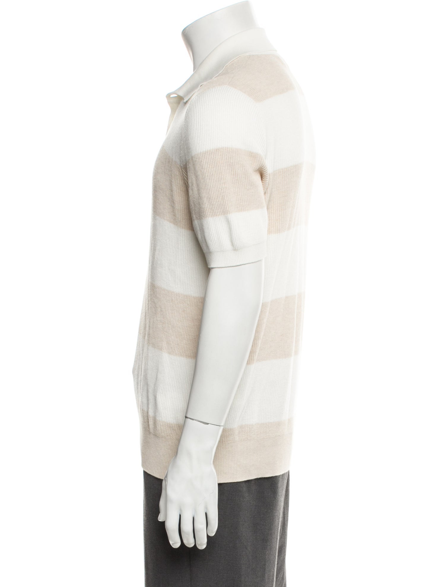 Brunello Cucinelli Striped Crew Neck Polo Shirt