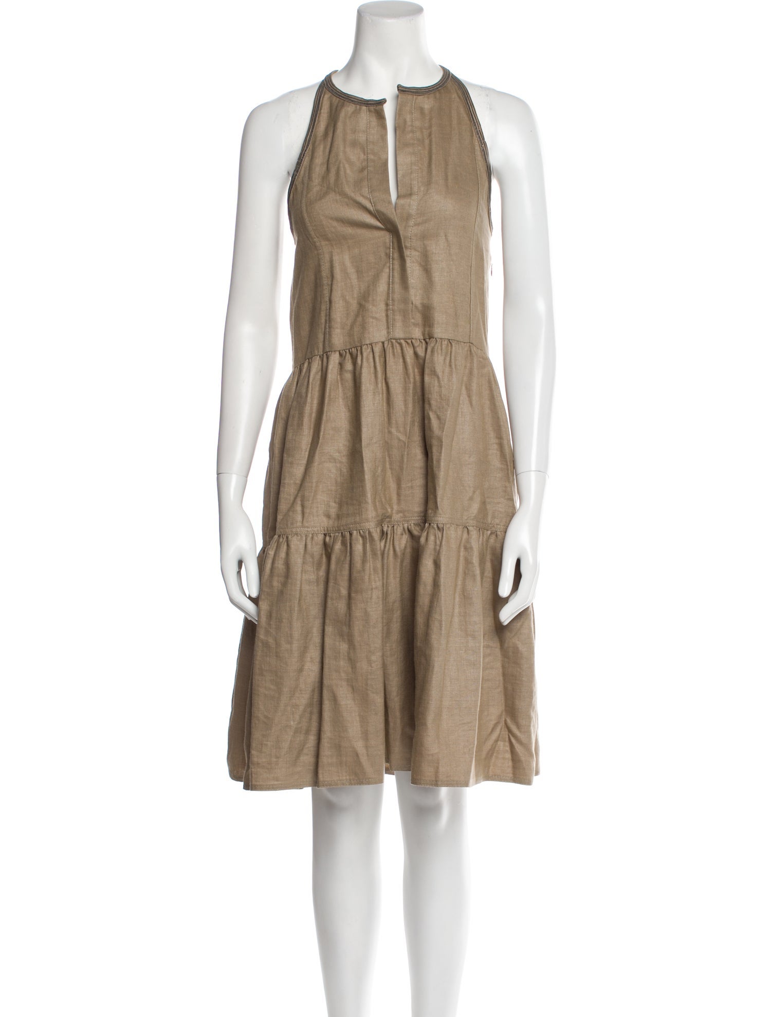 Brunello Cucinelli Linen Midi Length Dress