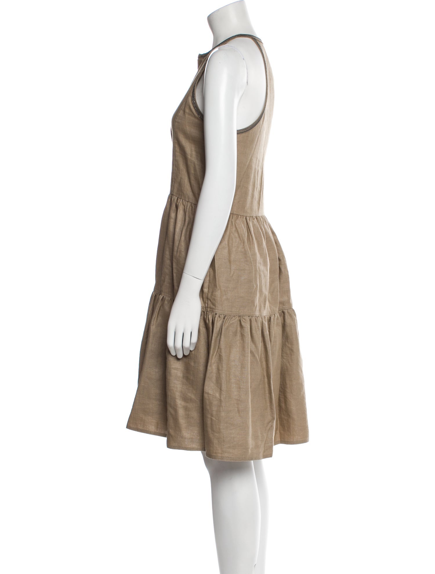 Brunello Cucinelli Linen Midi Length Dress