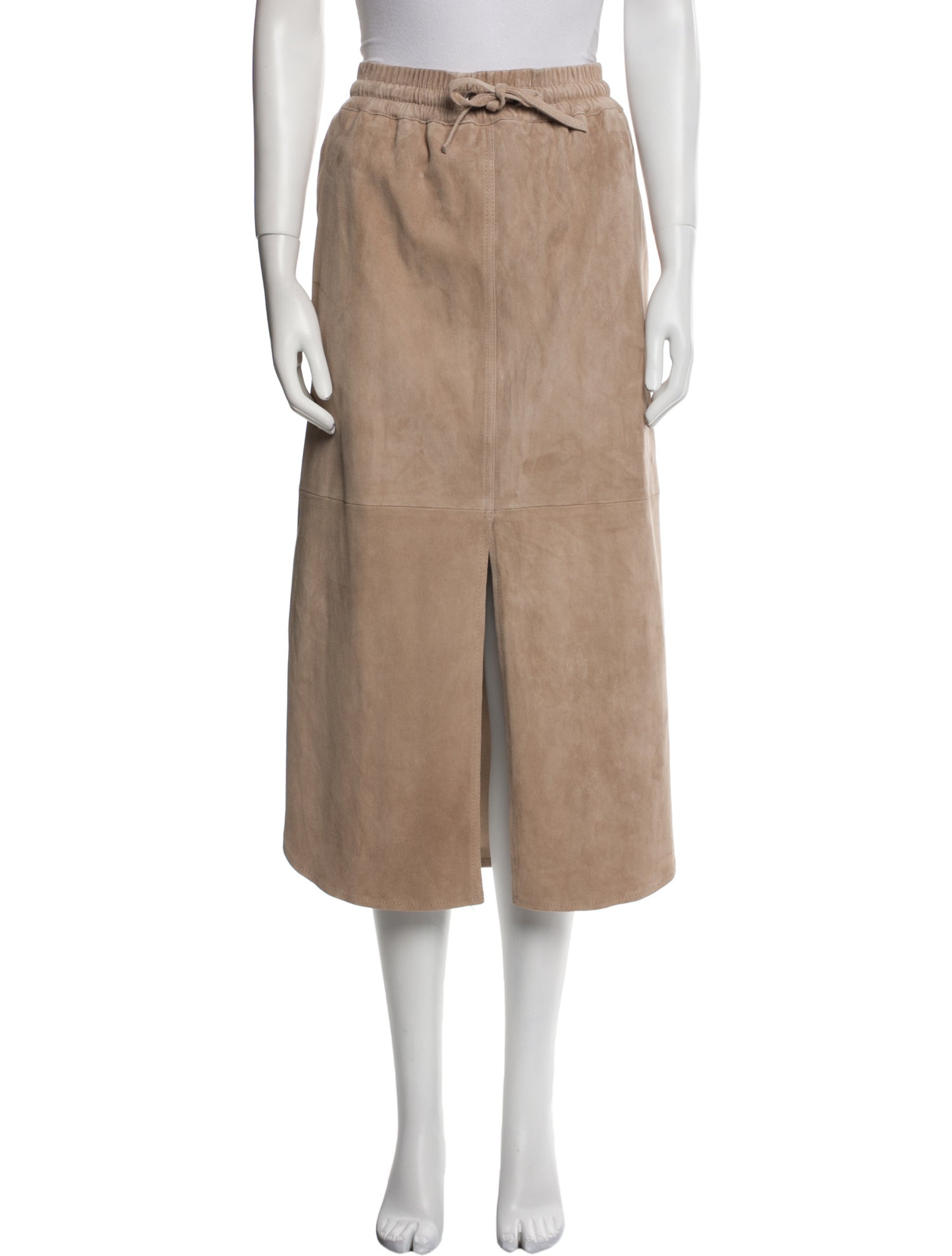 Brunello Cucinelli Lamb Leather Midi Length Skirt w/ Tags