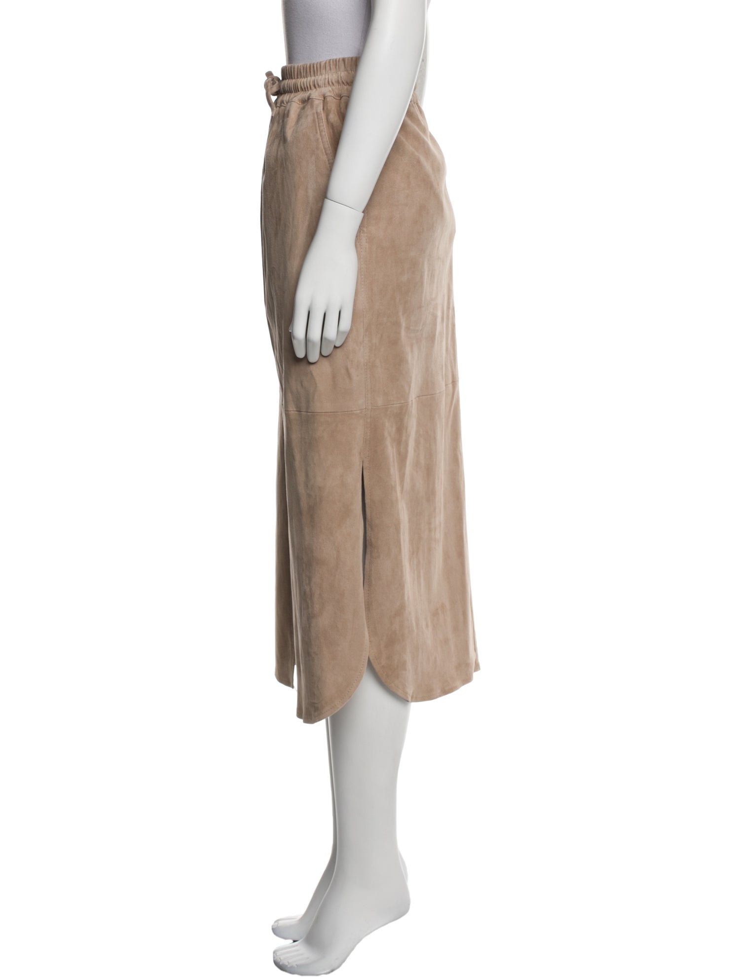 Brunello Cucinelli Lamb Leather Midi Length Skirt w/ Tags