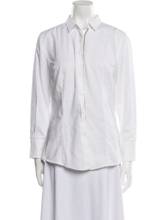 Brunello Cucinelli Long Sleeve Button-Up Top
