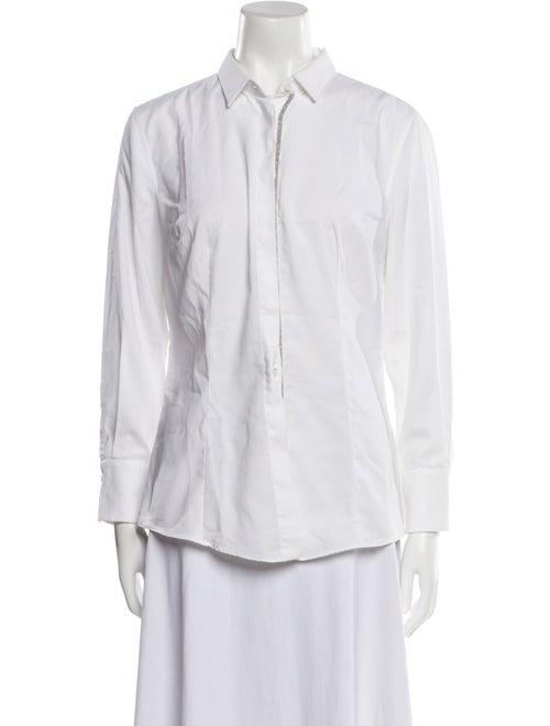 Brunello Cucinelli Long Sleeve Button-Up Top